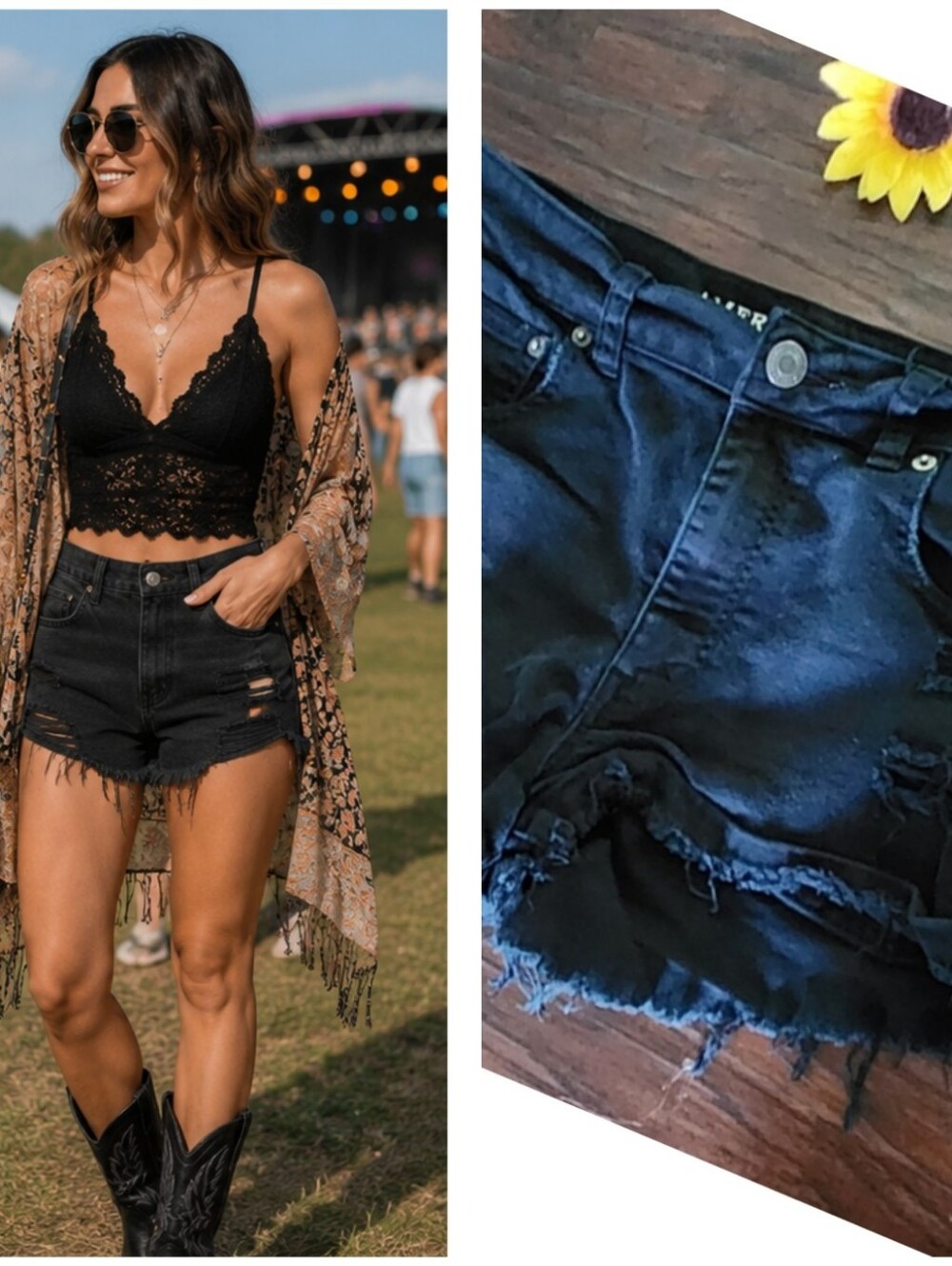 AMERICAN EAGLE BLACK JEANS SHORTS ⚫️